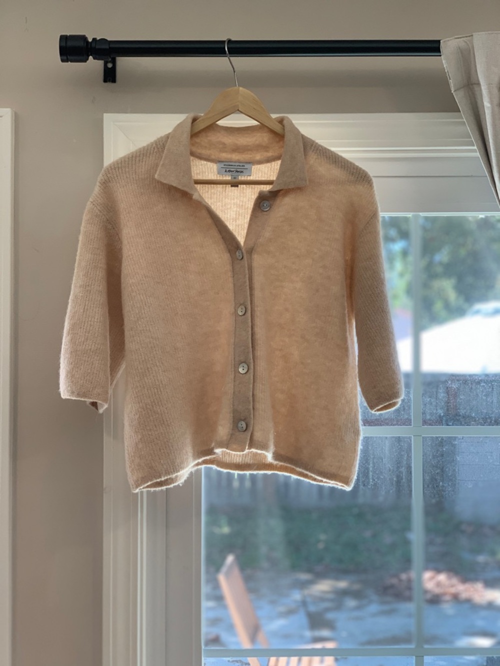 & Other Stories Wool Sweater Pink Peach Short Sleeve Knit